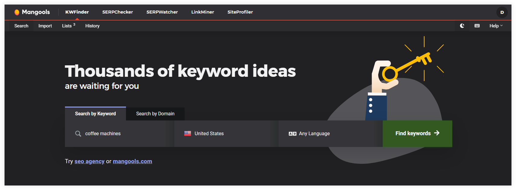 KWFinder - dark mode
