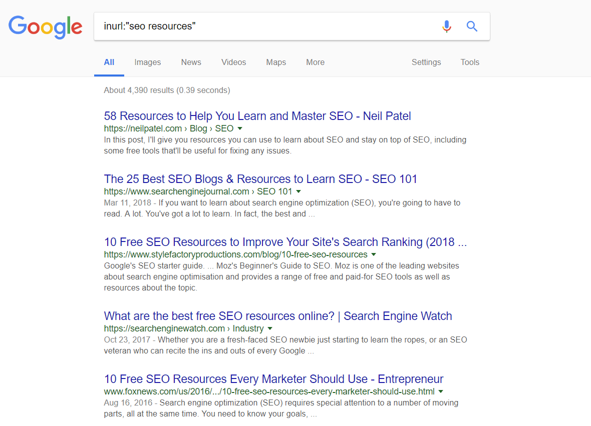 How to use Google search operators for link building