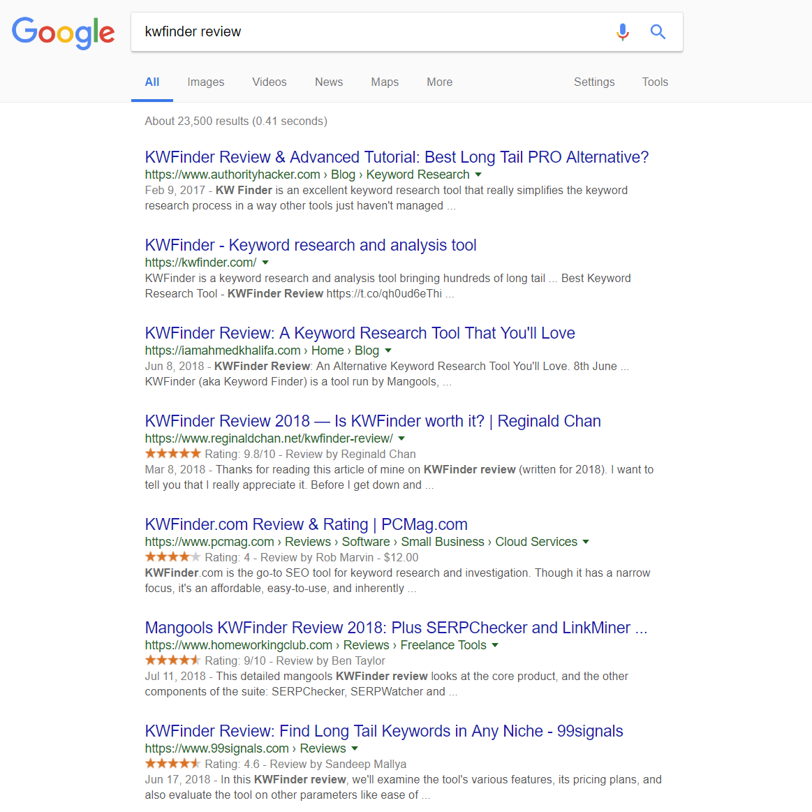 kwfnider review search results