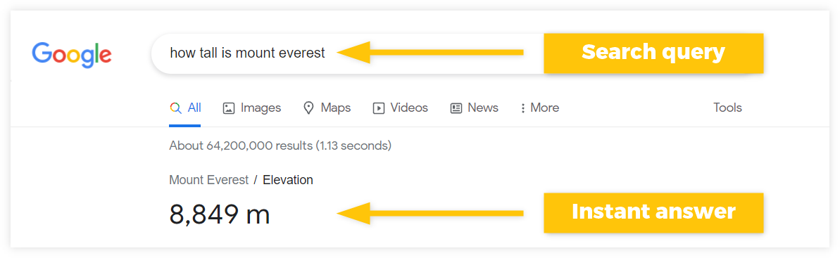 Zero-click search example